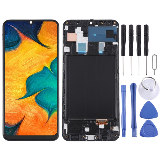 Pantalla LCD y digitalizador originales, ensamblaje completo con marco para Samsung Galaxy A30 SM-A305, para Samsung Galaxy A30 (original)