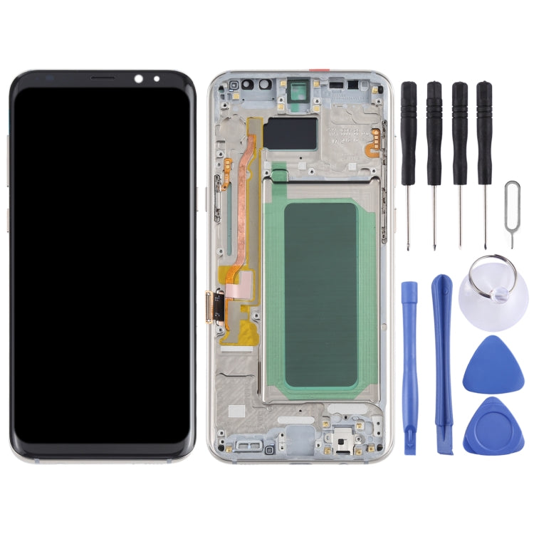 OLED Material LCD Screen and Digitizer Full Assembly with Frame for Samsung Galaxy S8+ SM-G955