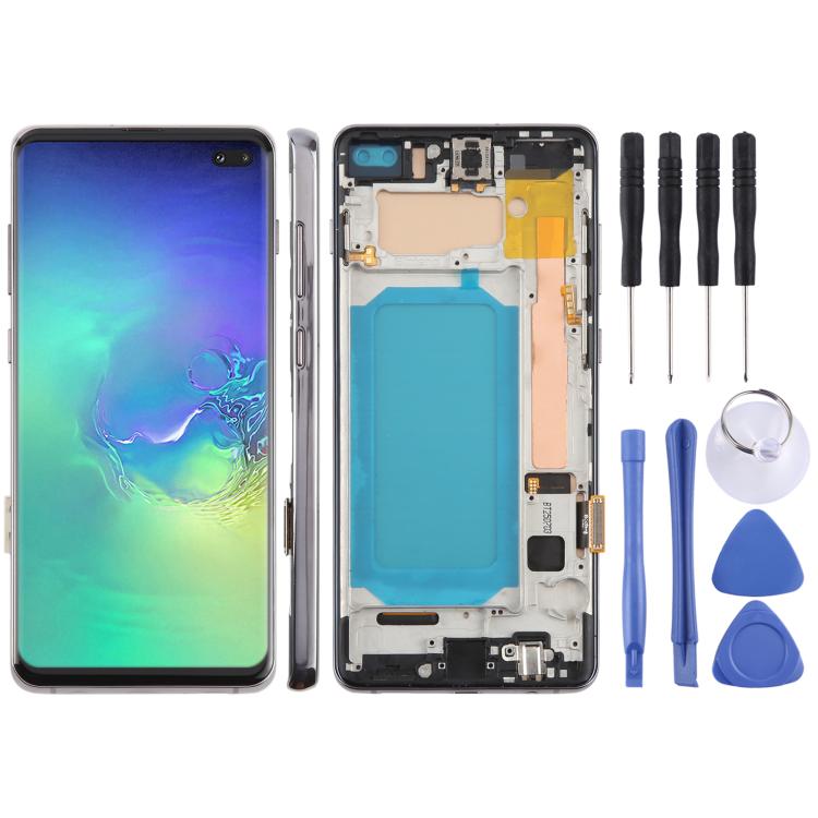 For Samsung Galaxy S10+ SM-G975F 6.38 inch TFT LCD Screen Digitizer Full Assembly with Frame, Not Supporting Fingerprint Identification