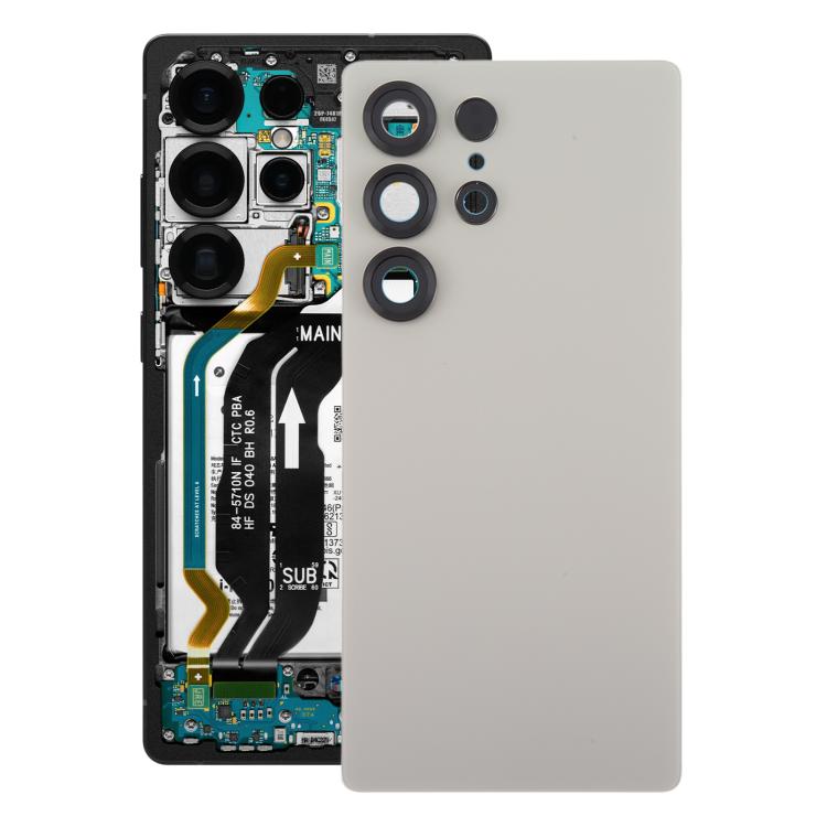 Cache arrière de batterie OEM pour Samsung Galaxy S25 Ultra SM-S938 avec cache d'objectif d'appareil photo, pour Samsung Galaxy S25 Ultra (avec cache d'objectif d'appareil photo)