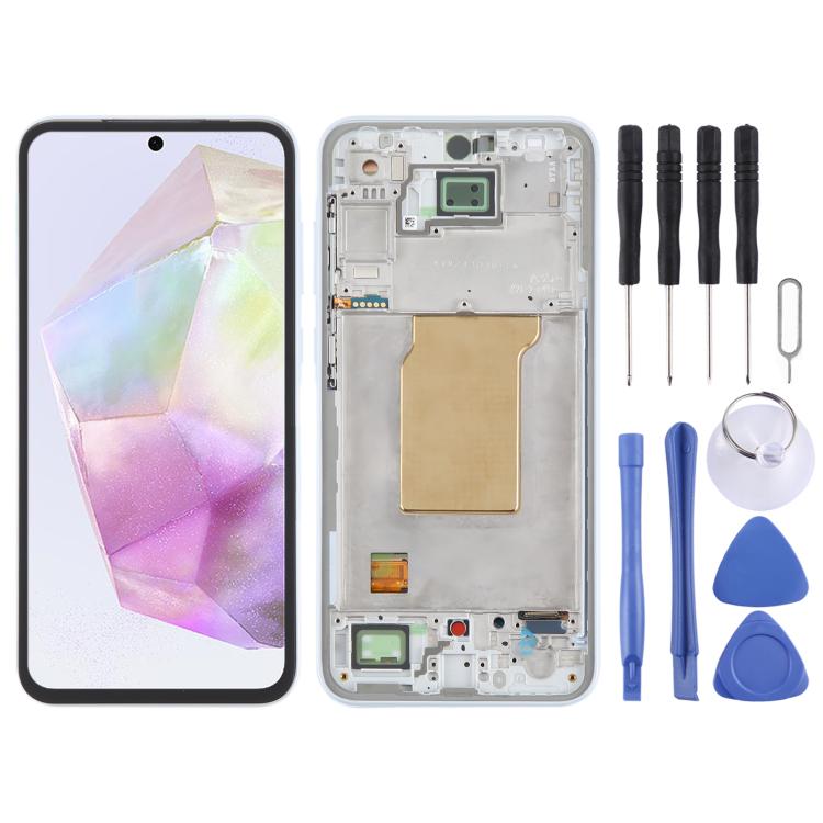 For Samsung Galaxy A35 SM-A356B Original LCD Screen Digitizer Full Assembly with Frame