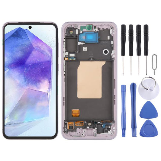 Pantalla LCD original para Samsung Galaxy A55 SM-A556B, ensamblaje completo con digitalizador y marco. Para Samsung Galaxy A55 (original).