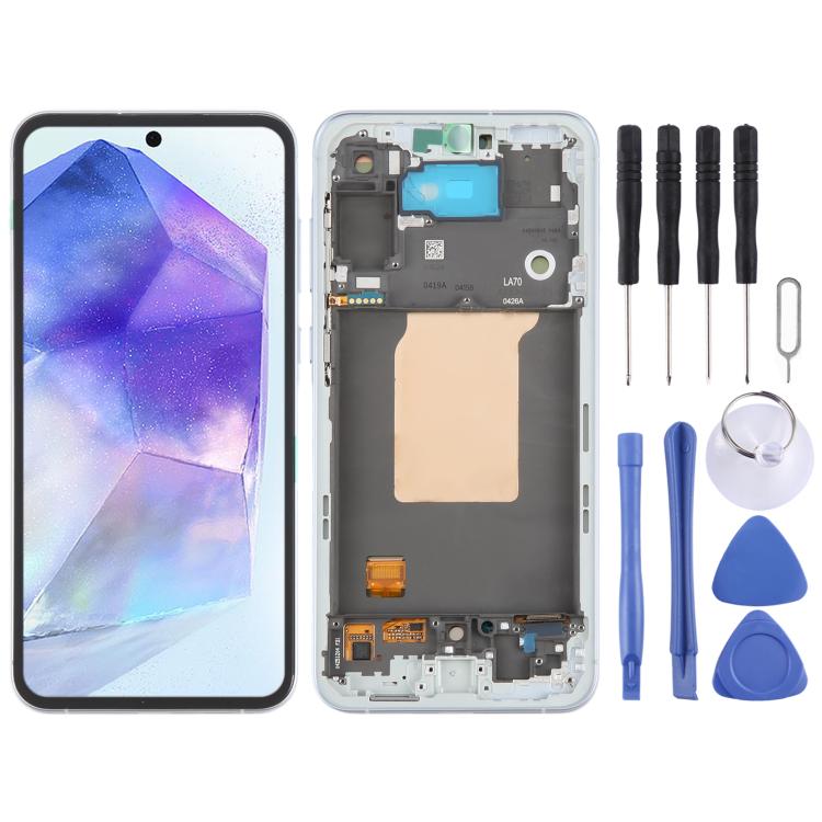 For Samsung Galaxy A55 SM-A556B Original LCD Screen Digitizer Full Assembly with Frame, For Samsung Galaxy A55(Original)
