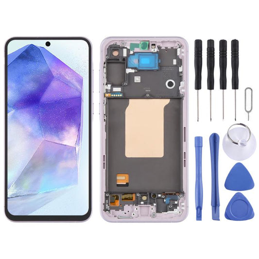 Pantalla LCD OLED digitalizadora para Samsung Galaxy A55 SM-A556B, ensamblaje completo con marco