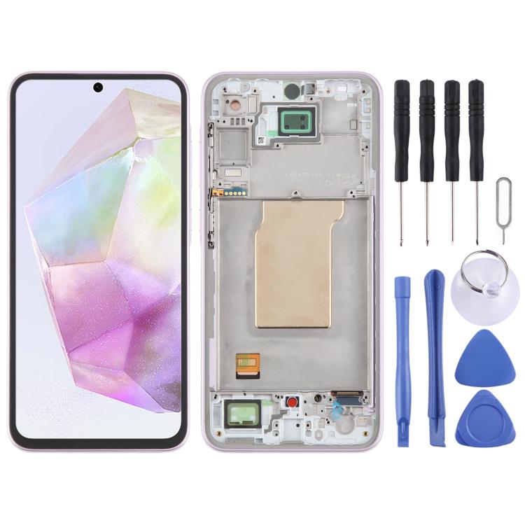 For Samsung Galaxy A35 SM-A356B OLED LCD Screen Digitizer Full Assembly with Frame