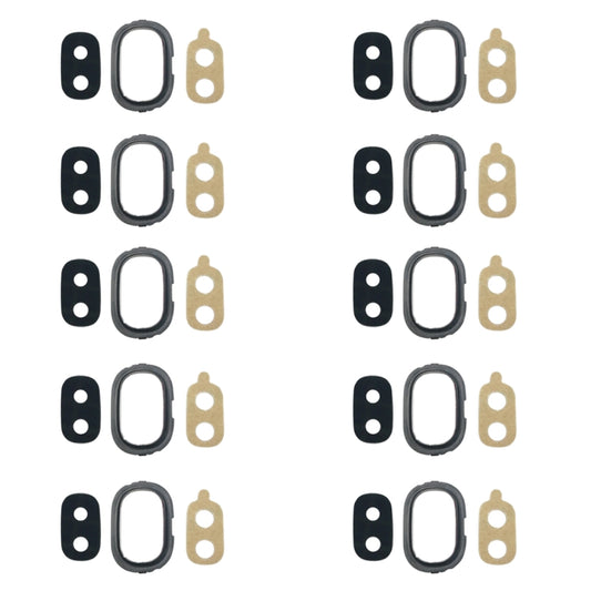 Pour Galaxy J4, J400F/DS, J400G/DS, 10 pièces, cadre de caméra arrière avec cache d'objectif et adhésif, pour Galaxy J4, Galaxy J4