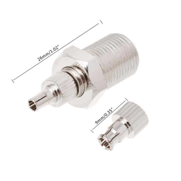 F Female to CRC9 / TS9 RF Male Coaxial Plug Nickel Plated Connector Adapter