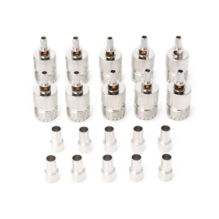 10 Sets UHF Female Jack Crimped RF Connector Coaxial Adapter for 5mm RG58 RG142 / 3D-FB Cable