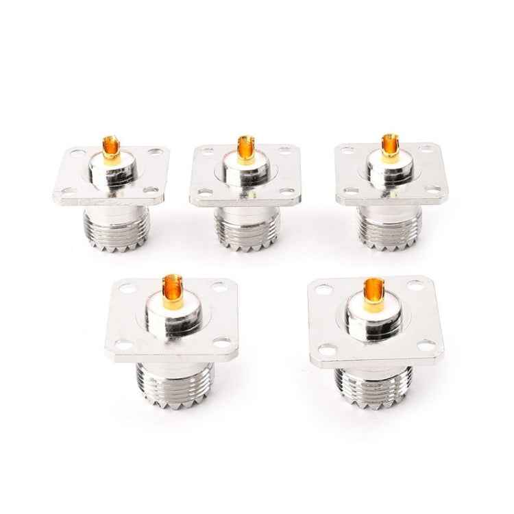 5 PCS UHF SO239 Female Flange Panel Chassis Cover Mount Adapter