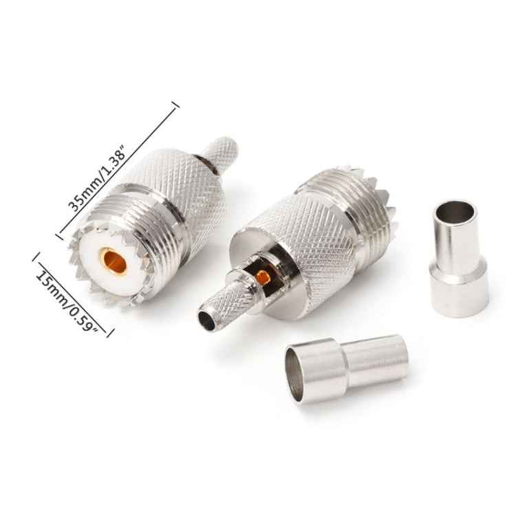 10 PCS UHF Female Jack SO239 Crimped RF Connector Coaxial Adapter for 2.5mm RG316 / RG179 and 2.85mm RG174 LMR100