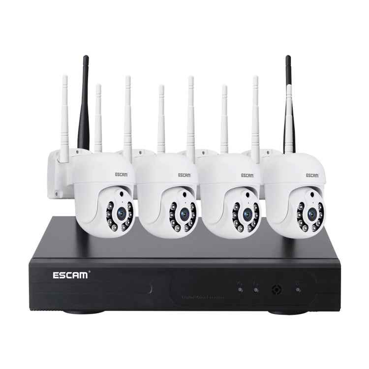 ESCAM WNK714 3.0 Million Pixels 4-channel HD Dome Camera NVR Wireless Monitoring Kit, AU Plug