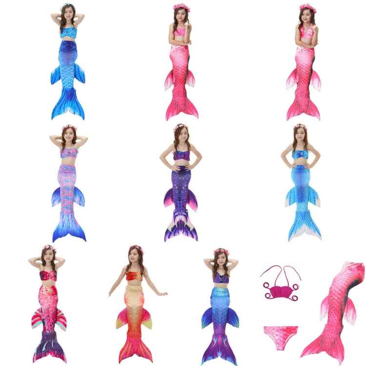 3 PCS / Sets Children Swimming Mermaid Tails Bikini Cosplay Mermaid Swimwear, Size: 130