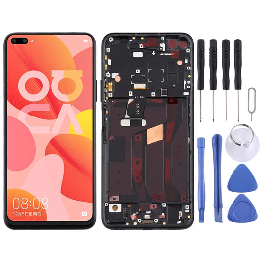 Pantalla LCD y digitalizador completo con marco para Huawei Nova 6 5G, Huawei Nova 6 5G (azul oscuro) y Huawei Nova 6 5G (morado).