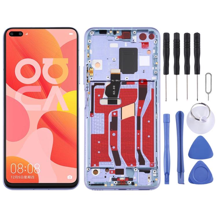 LCD Screen and Digitizer Full Assembly with Frame for Huawei Nova 6 5G, For Huawei Nova 6 5G, For Huawei Nova 6 5G (Dark Blue), For Huawei Nova 6 5G(Purple)