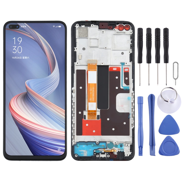 LCD Screen and Digitizer Full Assembly With Frame for OPPO A92s/Reno4 Z PDKM00