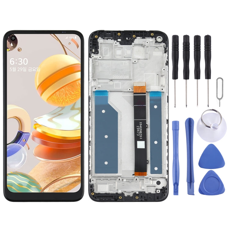 LCD Screen and Digitizer Full Assembly With Frame for LG Q61