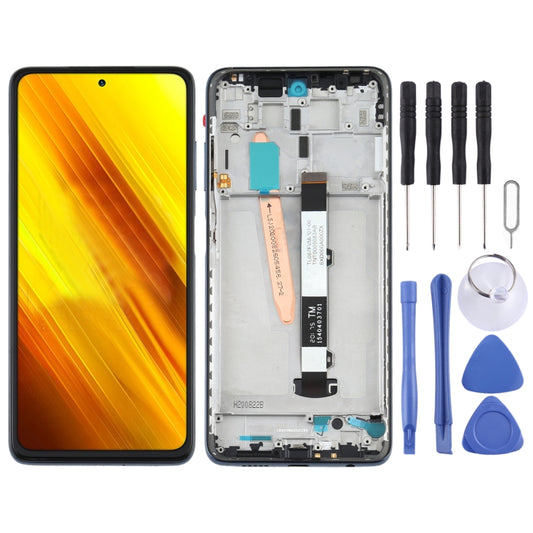 Pantalla LCD y digitalizador originales, ensamblaje completo con marco para Xiaomi Poco X3 NFC/Poco X3 (original).