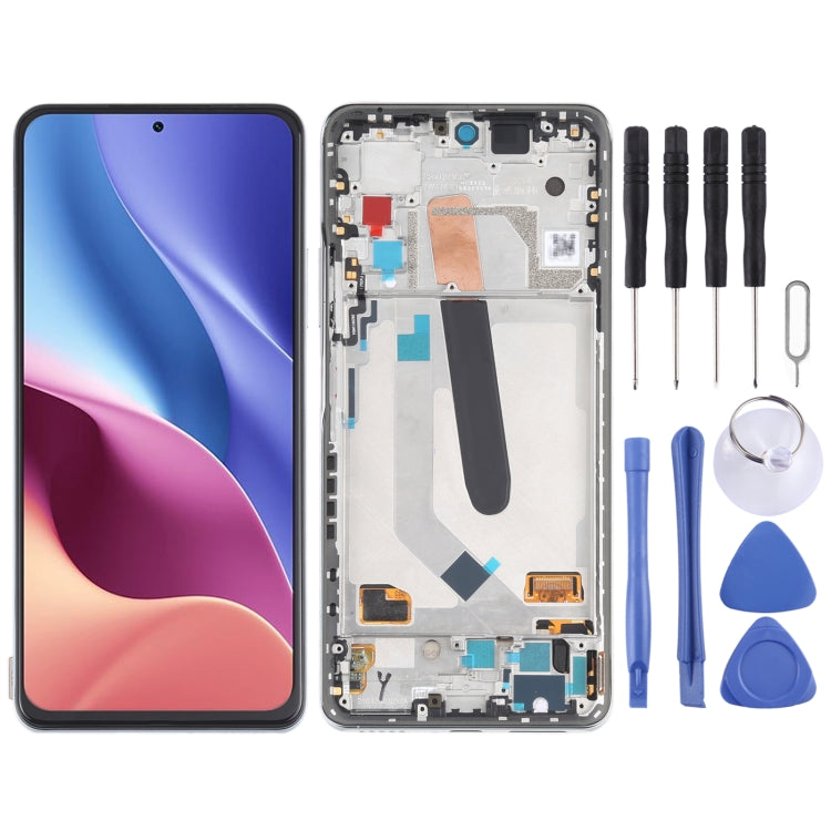 OLED Material LCD Screen and Digitizer Full Assembly With Frame for Xiaomi Redmi K40 / Redmi K40 Pro / Redmi K40 Pro+ / Mi 11i / Poco F3 / M2012K11AC M2012K11C M2012K11AG M2012K11G