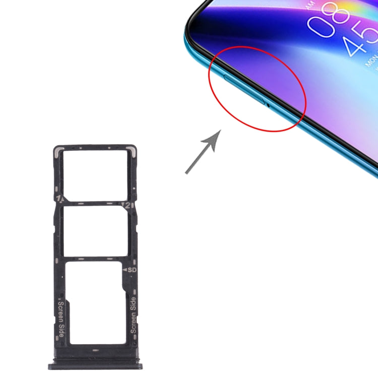 Pour Tecno Pouvoir 4 Pro/Pouvoir 4 LC7 plateau de carte SIM + plateau de carte SIM + plateau de carte Micro SD, pour Tecno Pouvoir 4 Pro