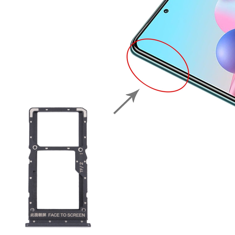 SIM Card Tray + SIM Card Tray / Micro SD Card Tray for Xiaomi Redmi Note 10 5G / Poco M3 Pro 5G / Redmi Note 10T 5G M2103K19G M2103K19C M2103K19PG M2103K19PI, For Xiaomi Redmi Note 10 5G