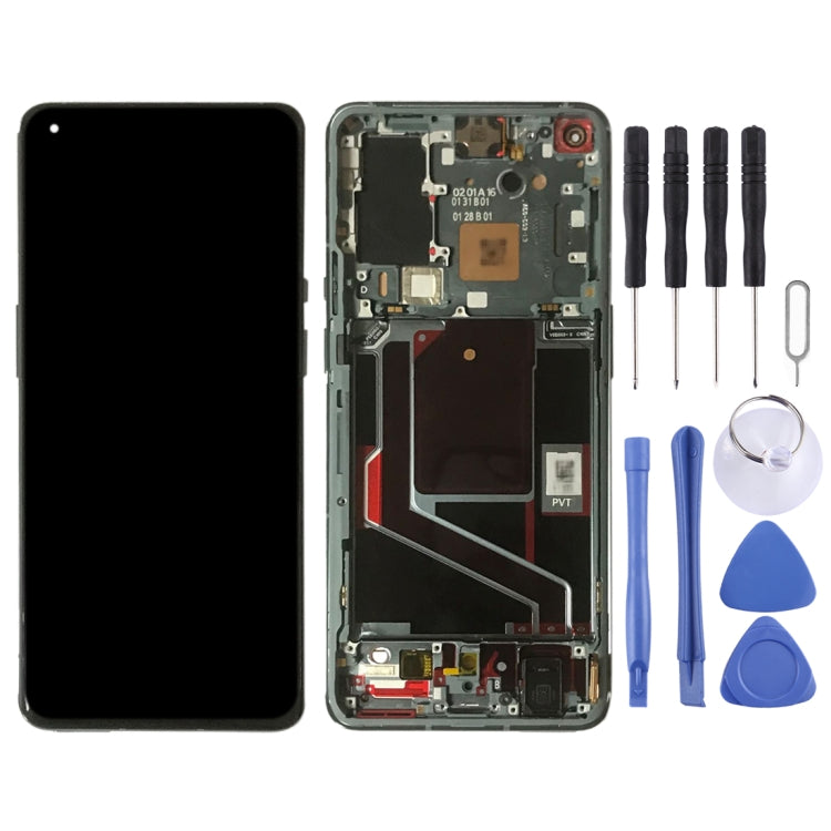 Pantalla LCD original con marco para OnePlus 9 Pro (LE2121, LE2125, LE2123, LE2120) (verde)