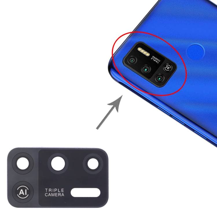Lot de 10 lentilles de caméra arrière pour Tecno Spark 6 Air KE6, KE6j, KF6