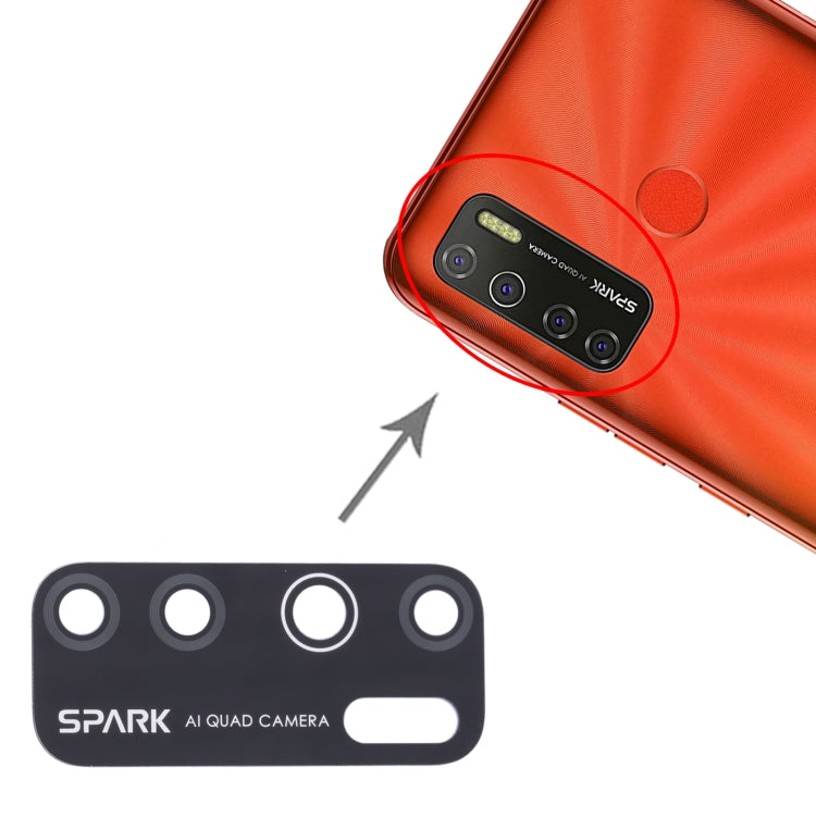 Lot de 10 lentilles de caméra arrière pour Tecno Spark 5 / Spark 5 Pro KE5, KD7