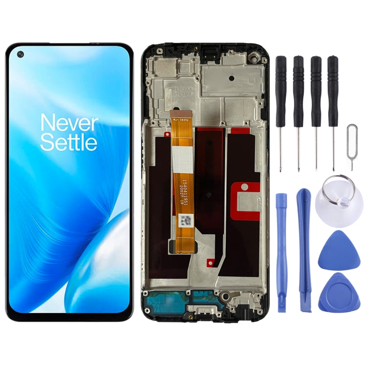 Para OnePlus Nord N200 5G DE2118 Digitalizador Conjunto completo con marco Pantalla LCD OEM, para OnePlus Nord N200 5G