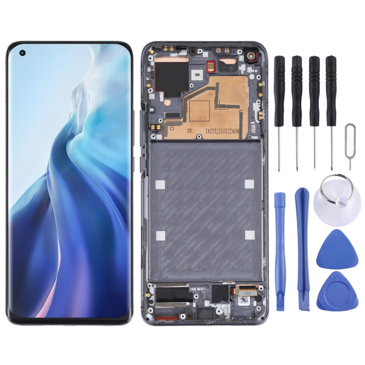 Pantalla LCD y digitalizador originales (ensamblaje completo con marco) para Xiaomi Mi 11 M2011K2C, M2011K2G, Mi 11 (original), Mi 11 (original)