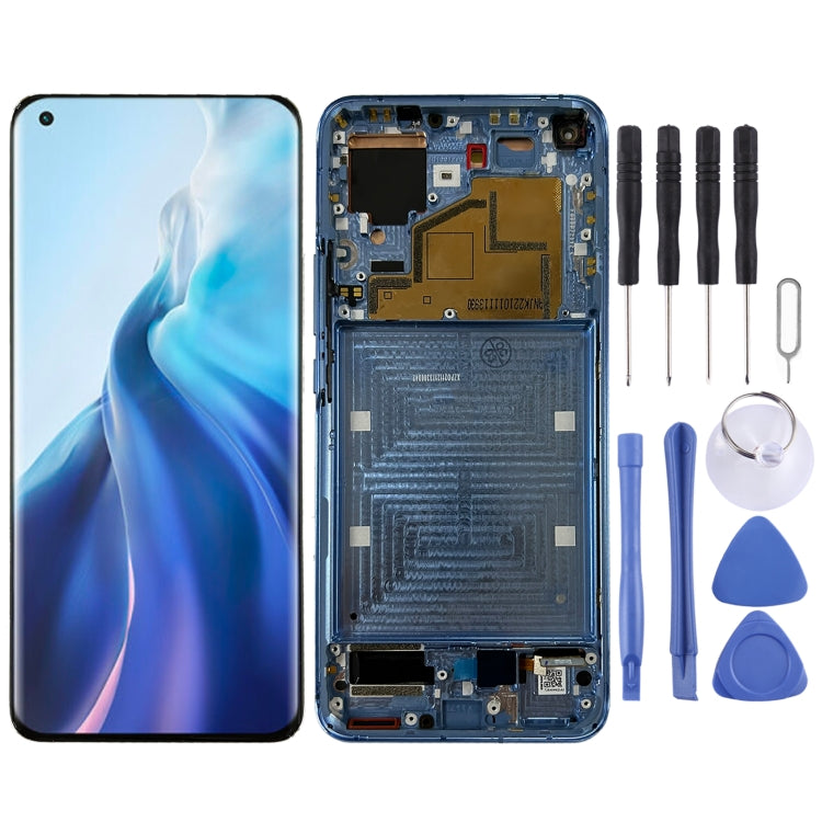 Pantalla LCD y digitalizador originales (ensamblaje completo con marco) para Xiaomi Mi 11 M2011K2C, M2011K2G, Mi 11 (original), Mi 11 (original)