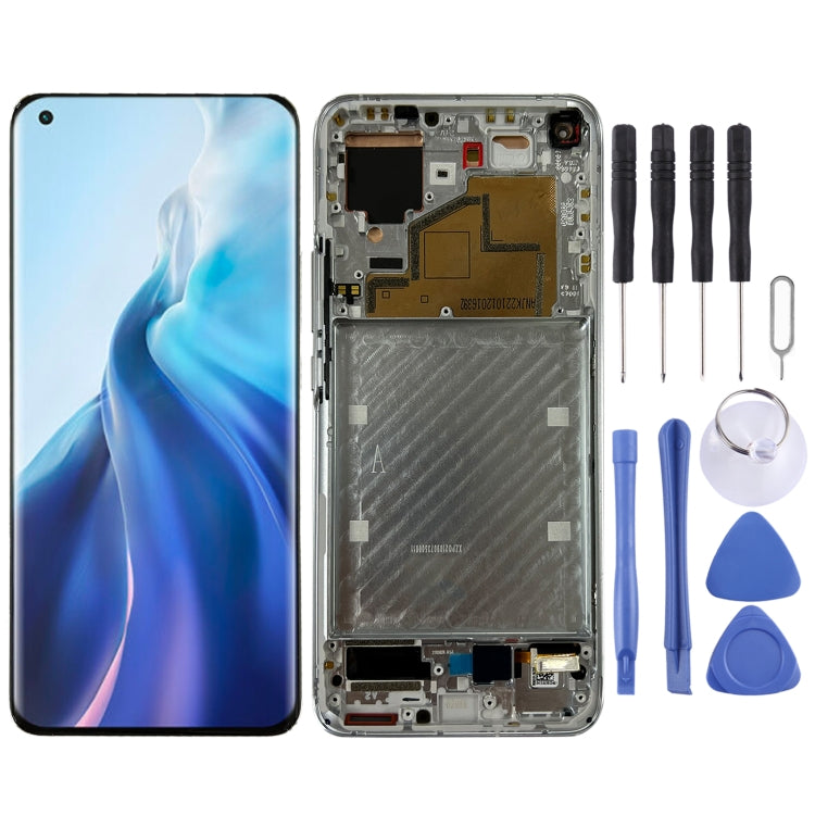 Pantalla LCD y digitalizador originales (ensamblaje completo con marco) para Xiaomi Mi 11 M2011K2C, M2011K2G, Mi 11 (original), Mi 11 (original)