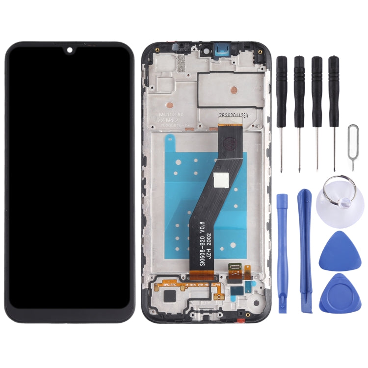 LCD Screen and Digitizer Full Assembly with Frame for Motorola Moto E6S XT2053 XT2053-2