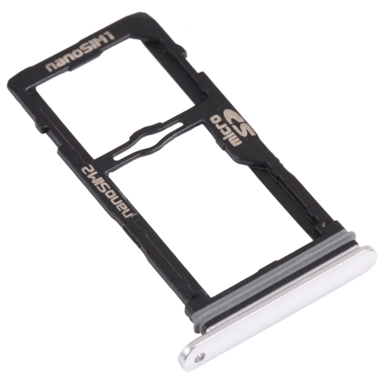 Nano SIM Card Tray + Nano SIM Card Tray / Micro SD Card Tray for LG G8S ThinQ LMG810, LM-G810, LMG810EAW, For LG G8S ThinQ
