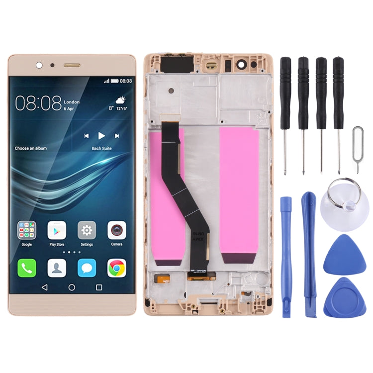 OLED Material LCD Screen and Digitizer Full Assembly with Frame for Huawei P9 Plus