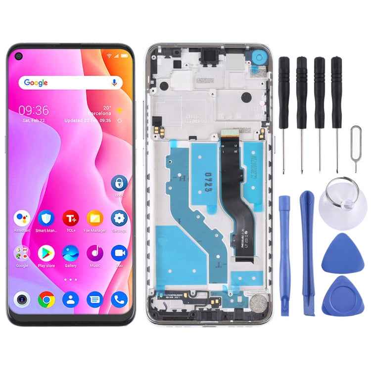 LCD Screen and Digitizer Full Assembly with Frame for TCL 10L / 10 Lite T770H