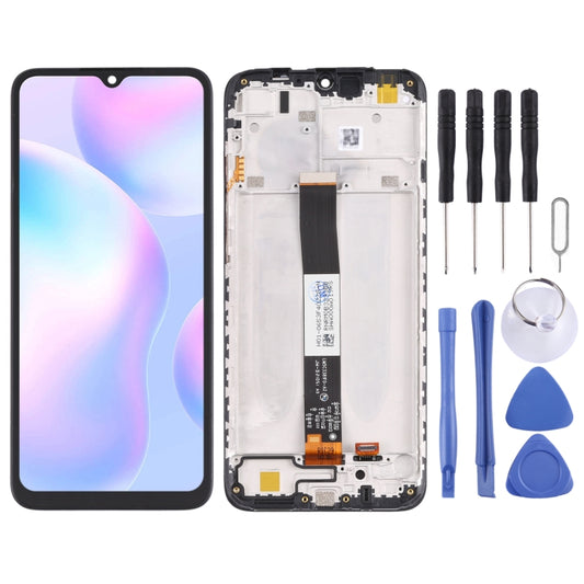 Pantalla LCD y digitalizador originales (montaje completo con marco) para Xiaomi Redmi 9A, Redmi 9C, Redmi 9C NFC, Redmi 9AT, Redmi 9i, Redmi 9 Activ, Poco C31 y Redmi 10A. Para Xiaomi Redmi 9A y Redmi 9C (original).