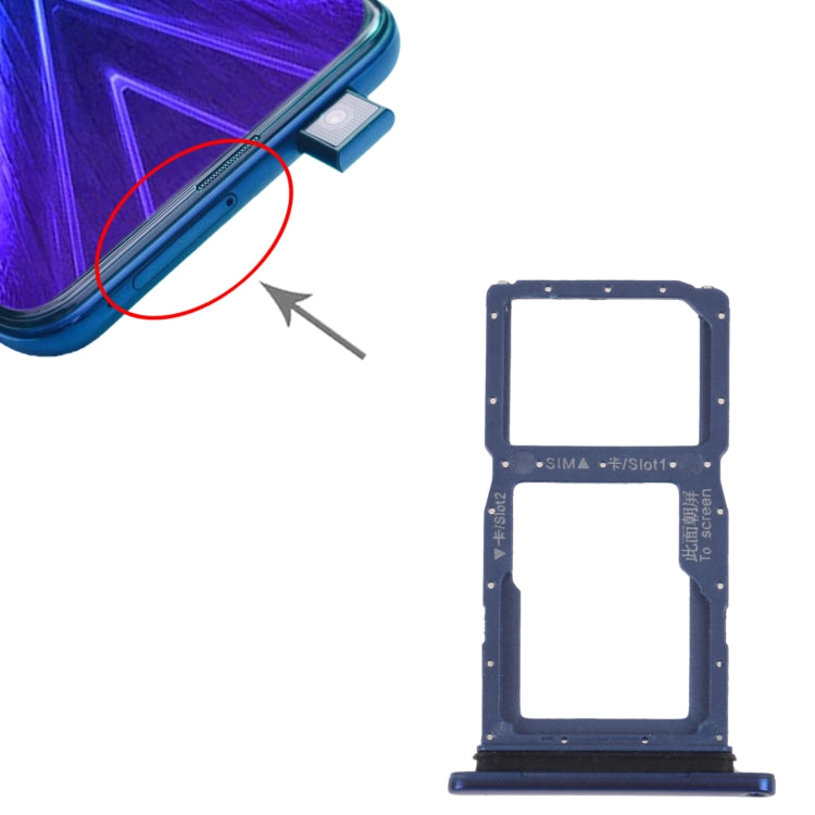 SIM Card Tray + SIM Card Tray / Micro SD Card Tray for Honor 9X, For Honor 9X