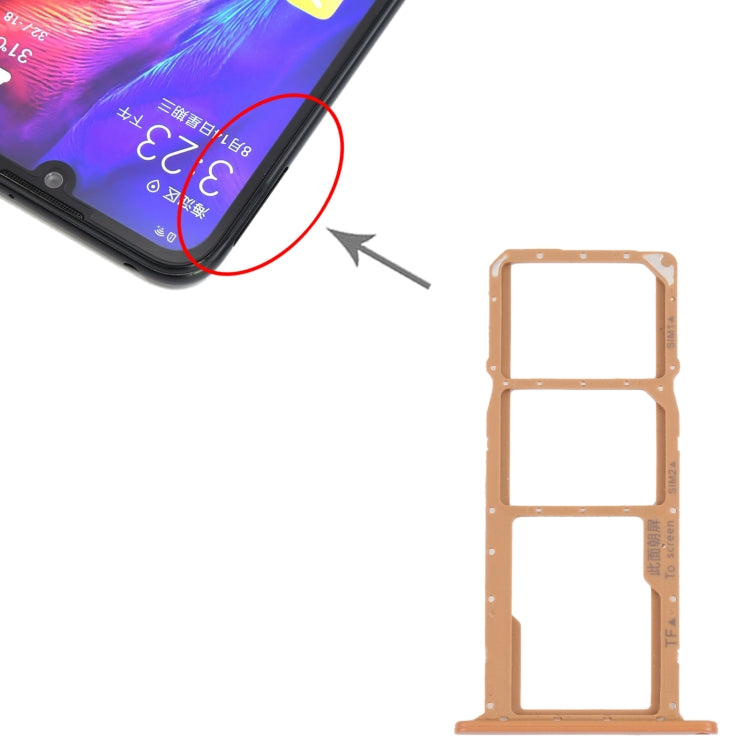 SIM Card Tray + SIM Card Tray + Micro SD Card Tray for Honor Play 8, For Honor Play 8(Brown), For Honor Play 8
