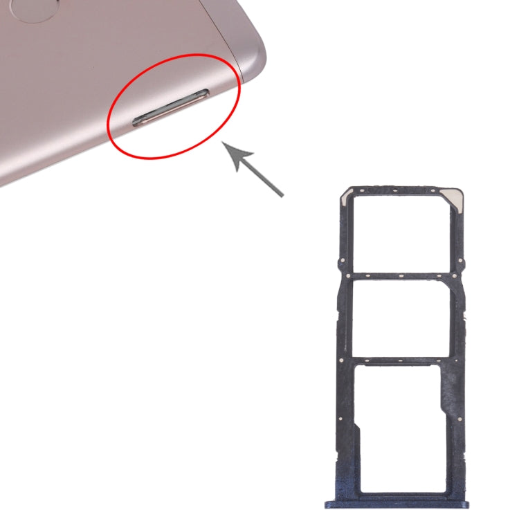 SIM Card Tray + SIM Card Tray + Micro SD Card Tray for Honor 7C, For Honor 7C