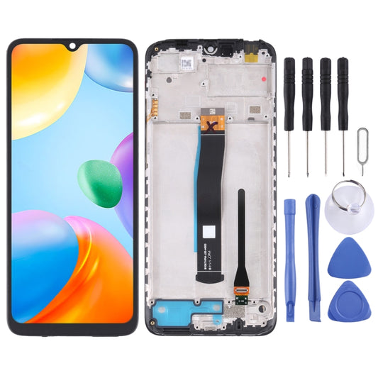Pantalla LCD y digitalizador originales, ensamblaje completo con marco para Xiaomi Redmi 10C/Redmi 10 India/Poco C40 (original).