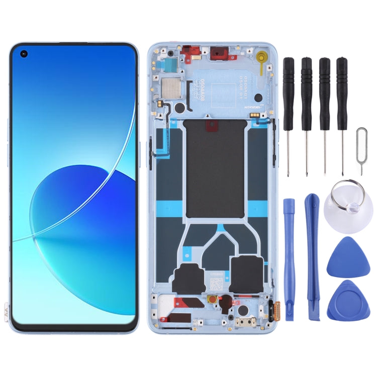 Original LCD Screen and Digitizer Full Assembly with Frame For OPPO Reno6 5G PEQM00 CPH2251