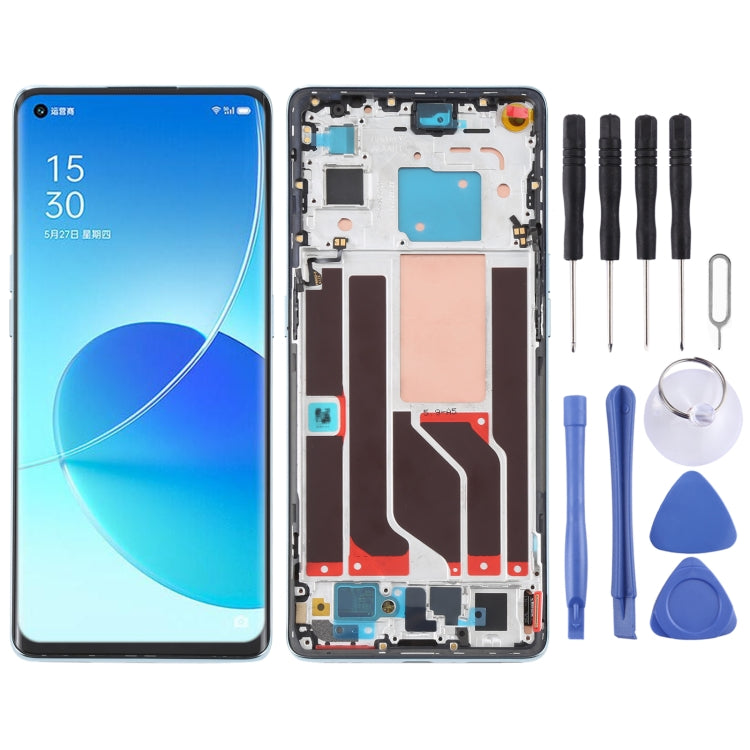 Original LCD Screen and Digitizer Full Assembly with Frame For OPPO Reno6 Pro 5G PEPM00 CPH2249
