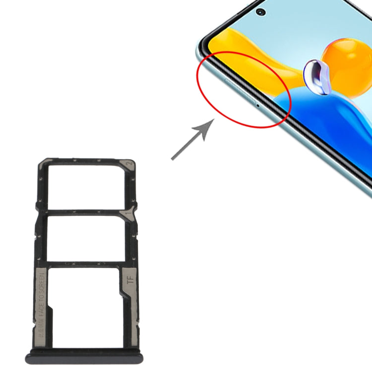 SIM Card Tray + SIM Card Tray + Micro SD Card Tray For Xiaomi Redmi Note 11S 5G