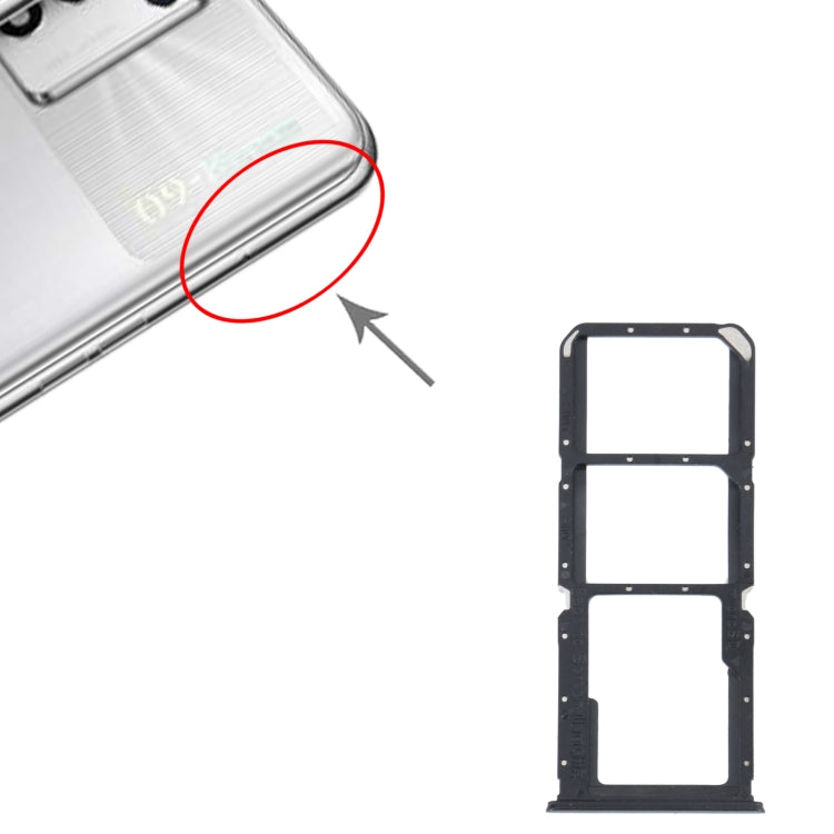 For OPPO K9S SIM Card Tray + SIM Card Tray + Micro SD Card Tray