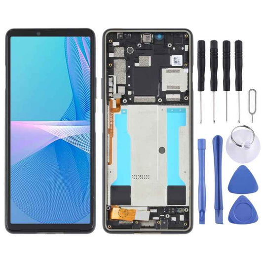 Original LCD Screen For Sony Xperia 10 III SO-52B Digitizer Full Assembly with Frame