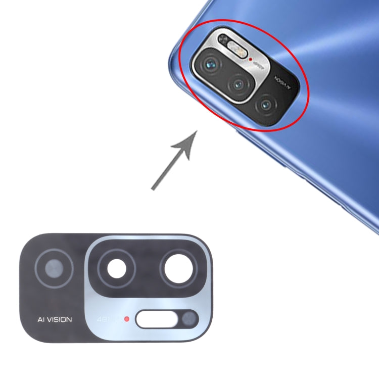 10 PCS Back Camera Lens for Xiaomi Redmi Note 10T 5G