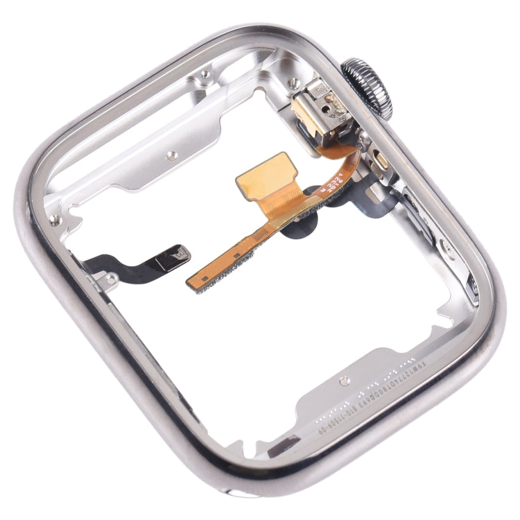 For Apple Watch Series 7 45mm Stainless Steel Middle Frame Bezel Plate with Loudspeaker / Power / Rotating Shaft Flex Cable