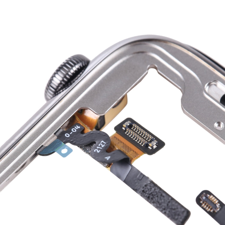 For Apple Watch Series 7 45mm Stainless Steel Middle Frame Bezel Plate with Loudspeaker / Power / Rotating Shaft Flex Cable
