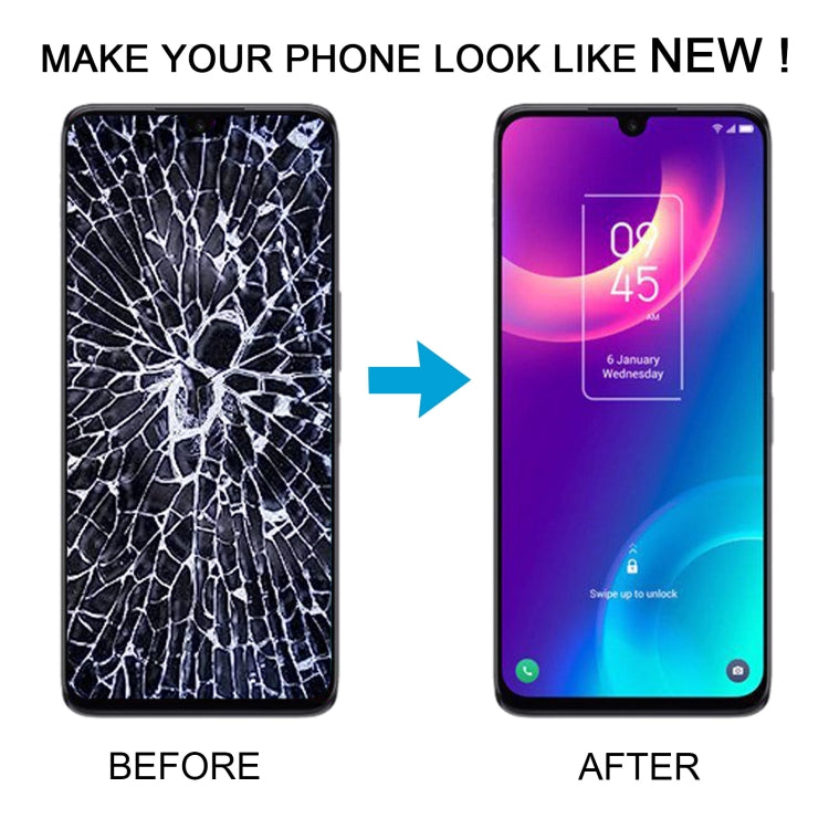 For TCL 30+ LCD Screen and Digitizer Full Assembly with Frame