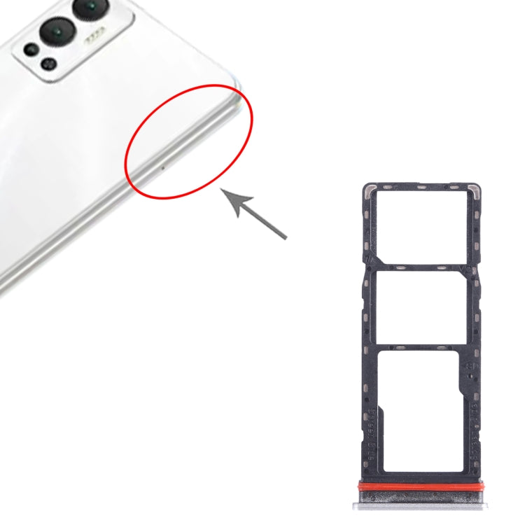 For Infinix Hot 12 X6817 SIM Card Tray + SIM Card Tray + Micro SD Card Tray